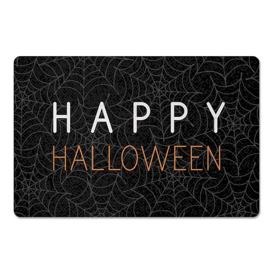 Happy Halloween Spider Webs 27" x 18" Floor Mat